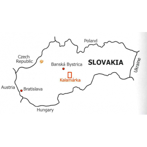 Kalamárka, mapa Słowacja